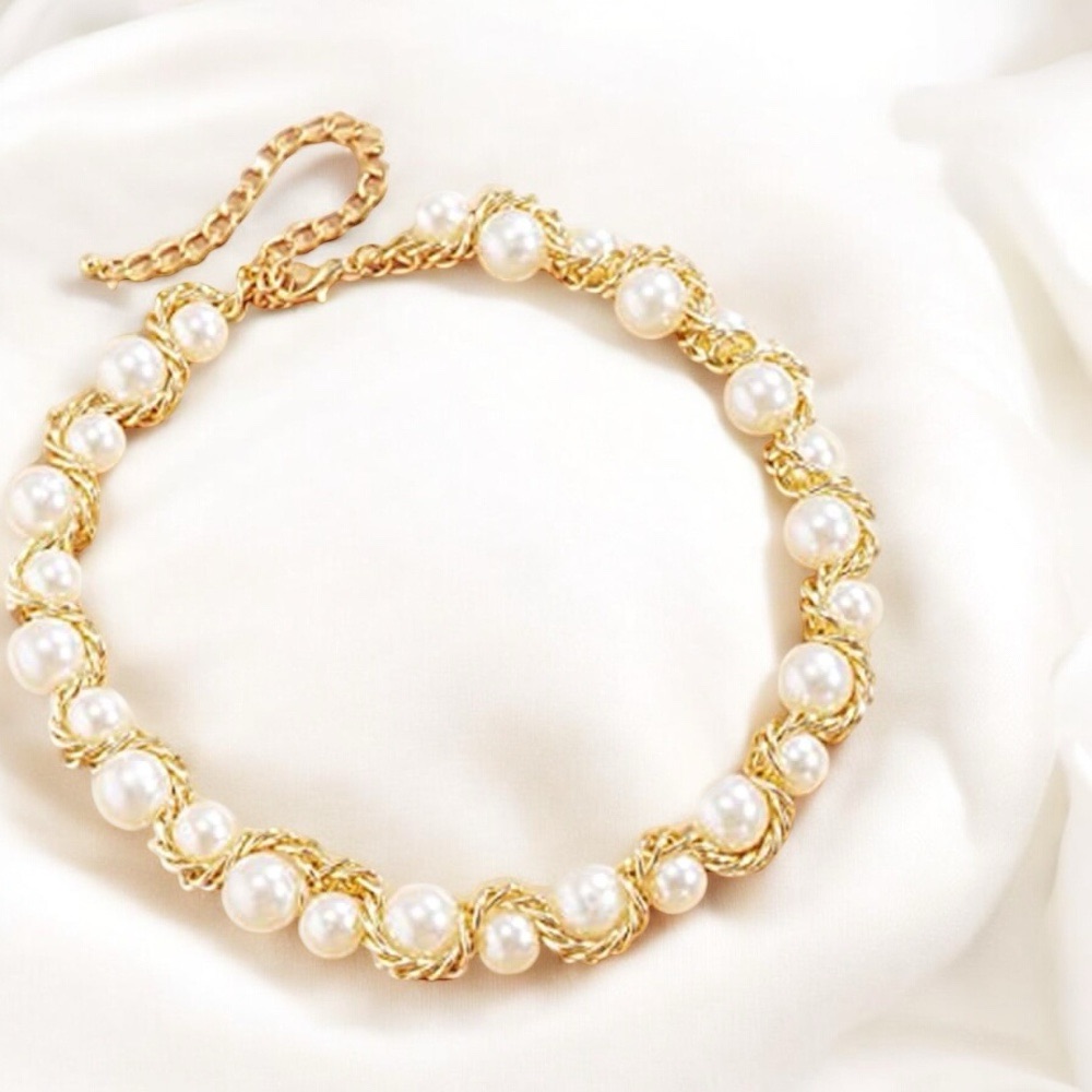 Nwt Bcbgmaxazria Pearl And Chain Detail Adjustable Waist Belt S/ M